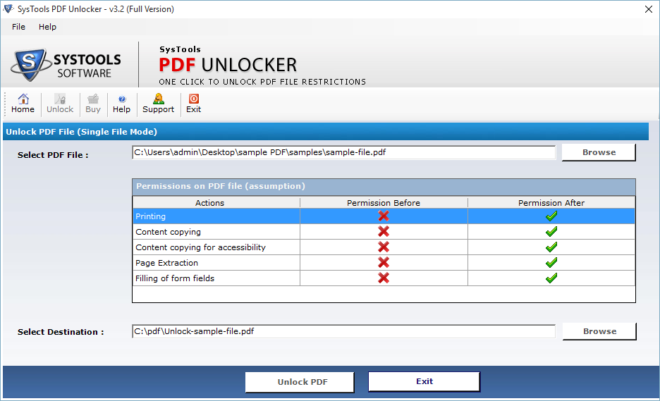 remove security from pdf without password