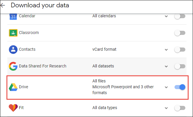 download all data from google drive