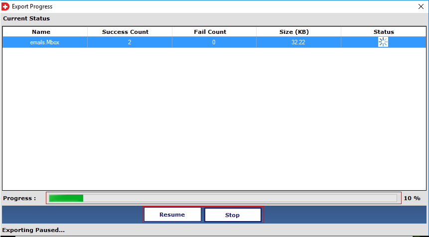 successfully imported MBOX into Outlook 