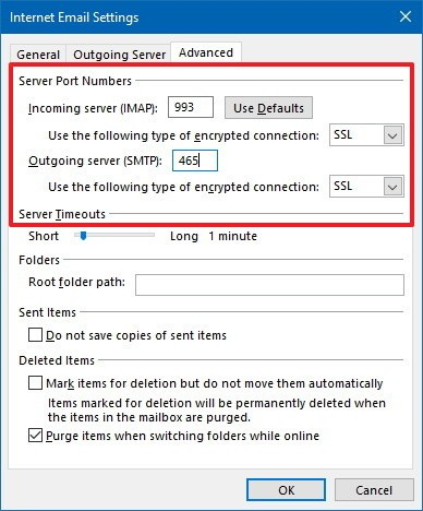 connect the port numbers and encryption type