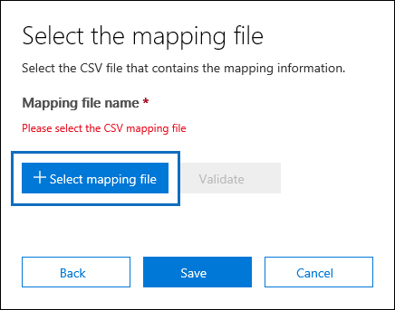 select mapping file