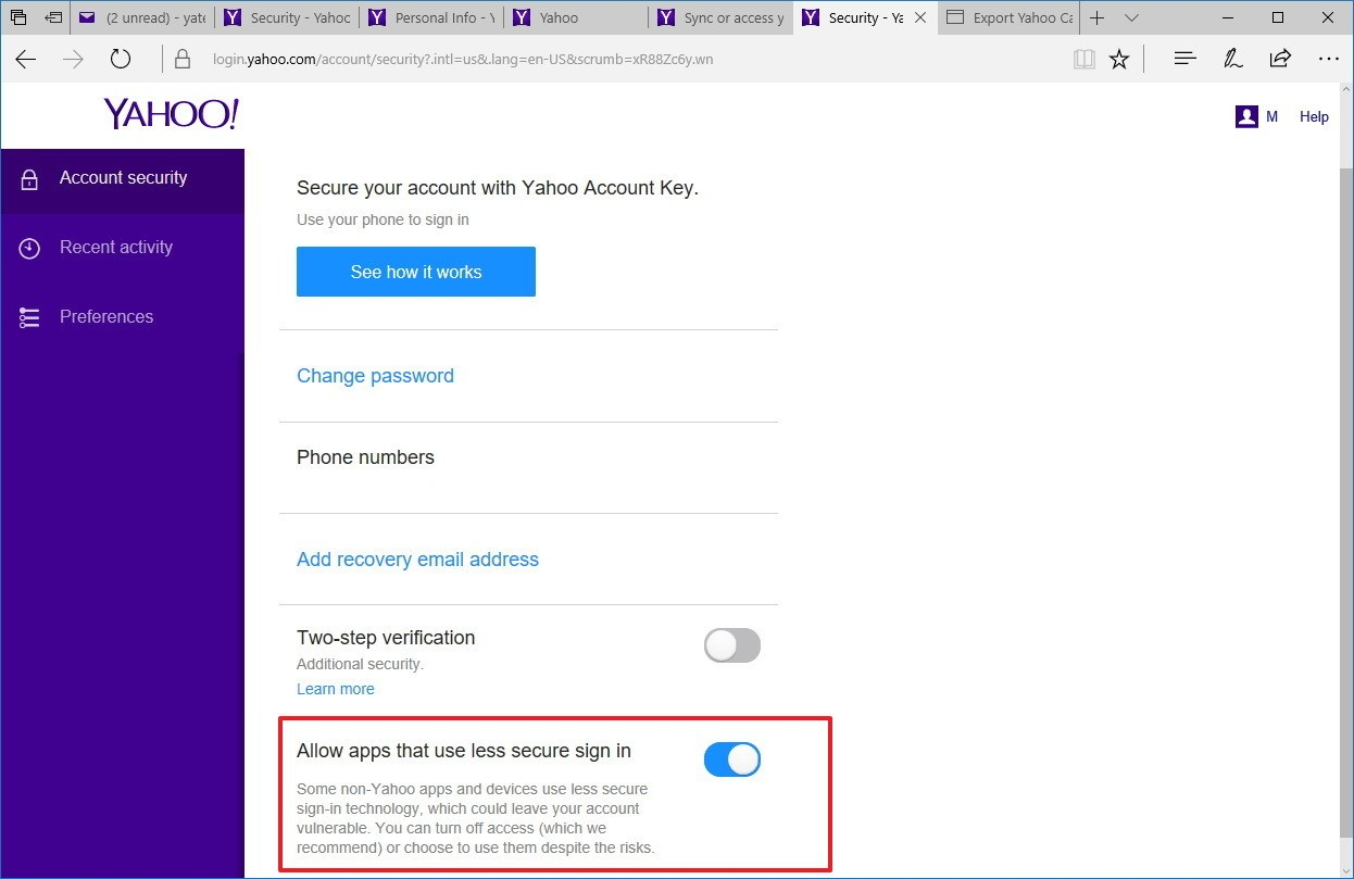 can t add yahoo account to outlook