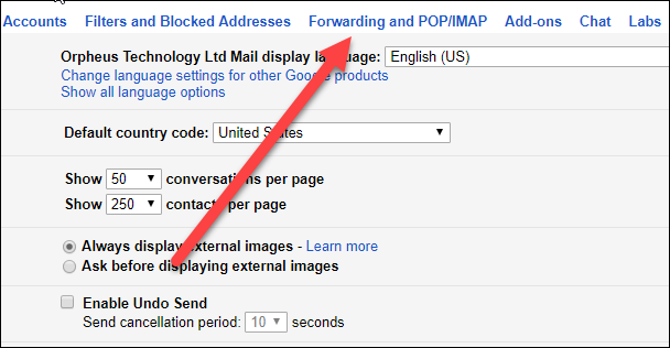 forwarding IMAP/POP