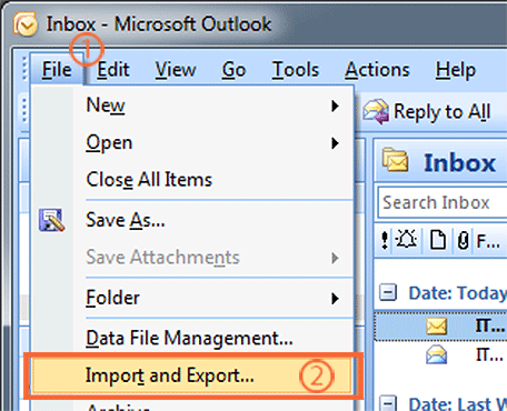 import and export option
