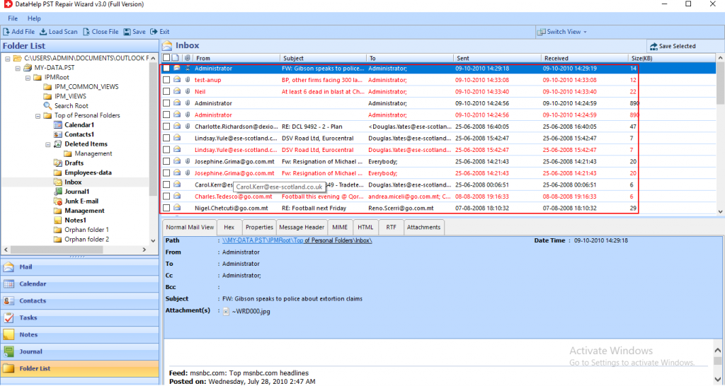 Outlook не удалось открыть набор папок. PST файл. В файле PST обнаружены ошибки. EXSEC.