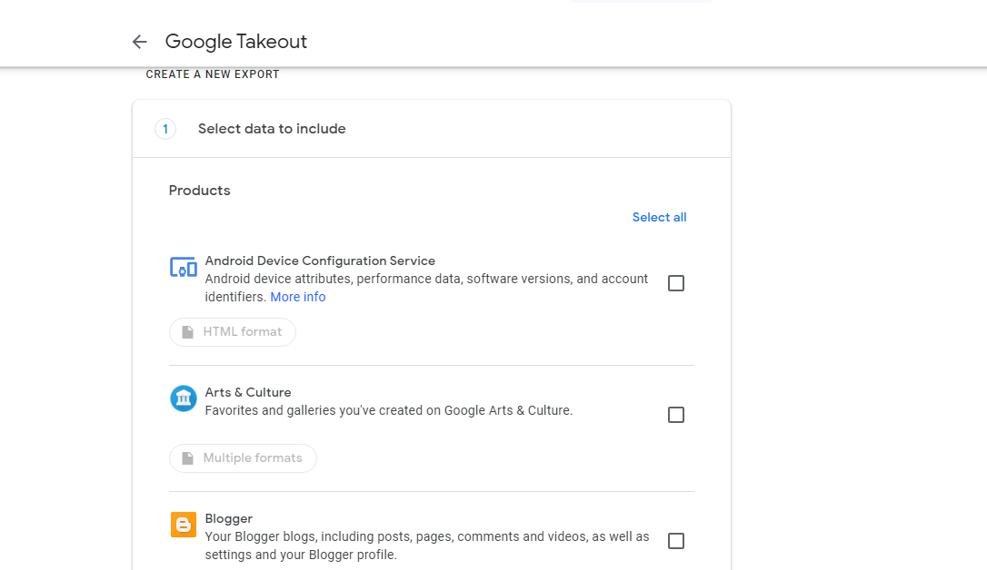 google takeout