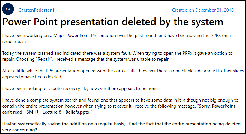 How to recover a deleted PowerPoint slide