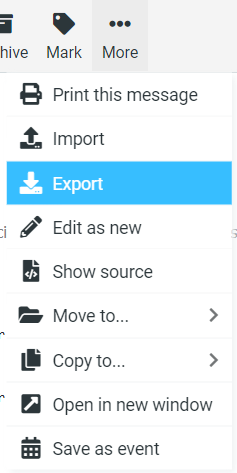click on export option