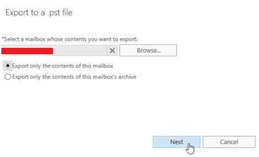 Export mailbox contents