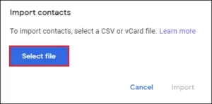 Select CSV File