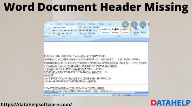 Word Document Header Missing - Optimum Solution For This Error