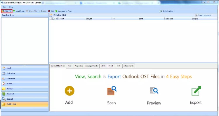 select Add File from the File menu to view ost file