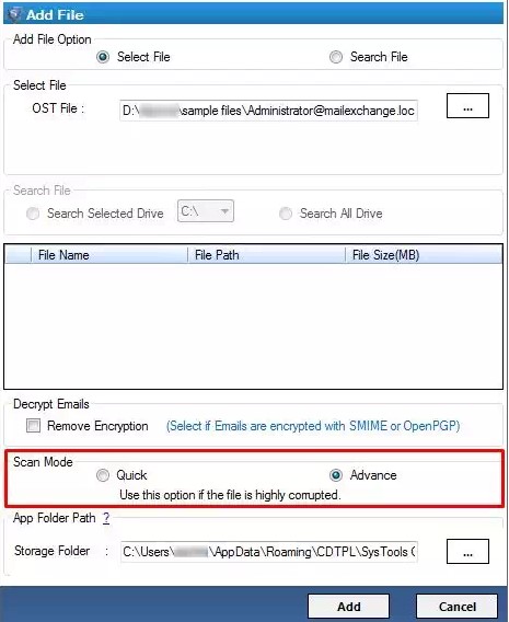 Quick Scan Mode and Advanced Scan Mode for how to open OST file without Outlook