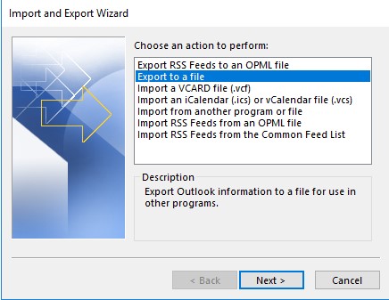 Choose Import/Export