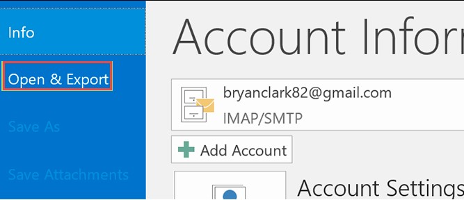 Выберите вкладку «Файл» в Microsoft Outlook для переноса контактов Microsoft Outlook на телефон Android. 