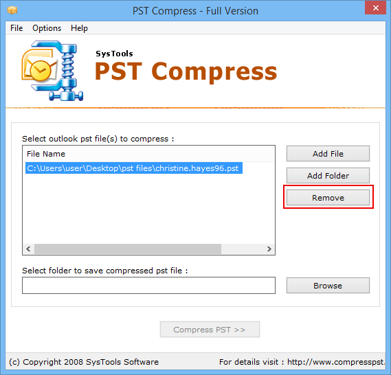 Shrink PST file without outlook