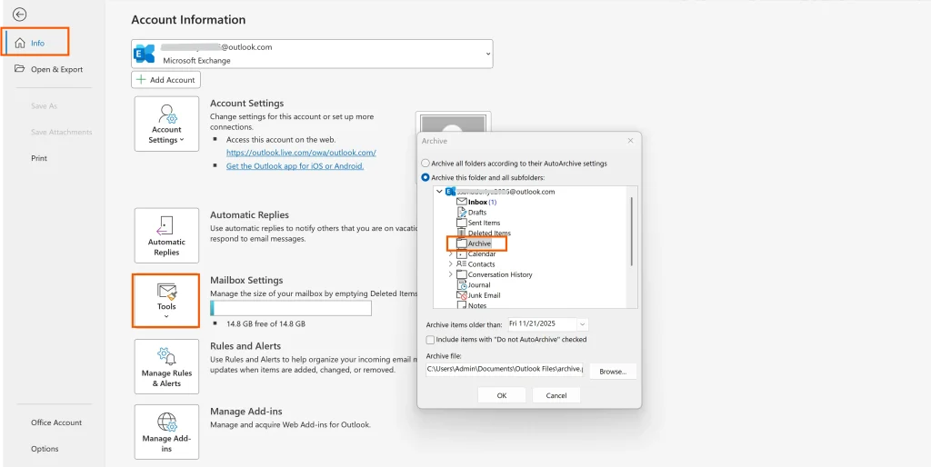 How to Repair PST File Without ScanPST using Outlook Archive