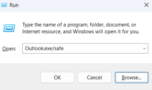 open Outlook in safe mode