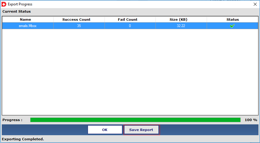 Save export report