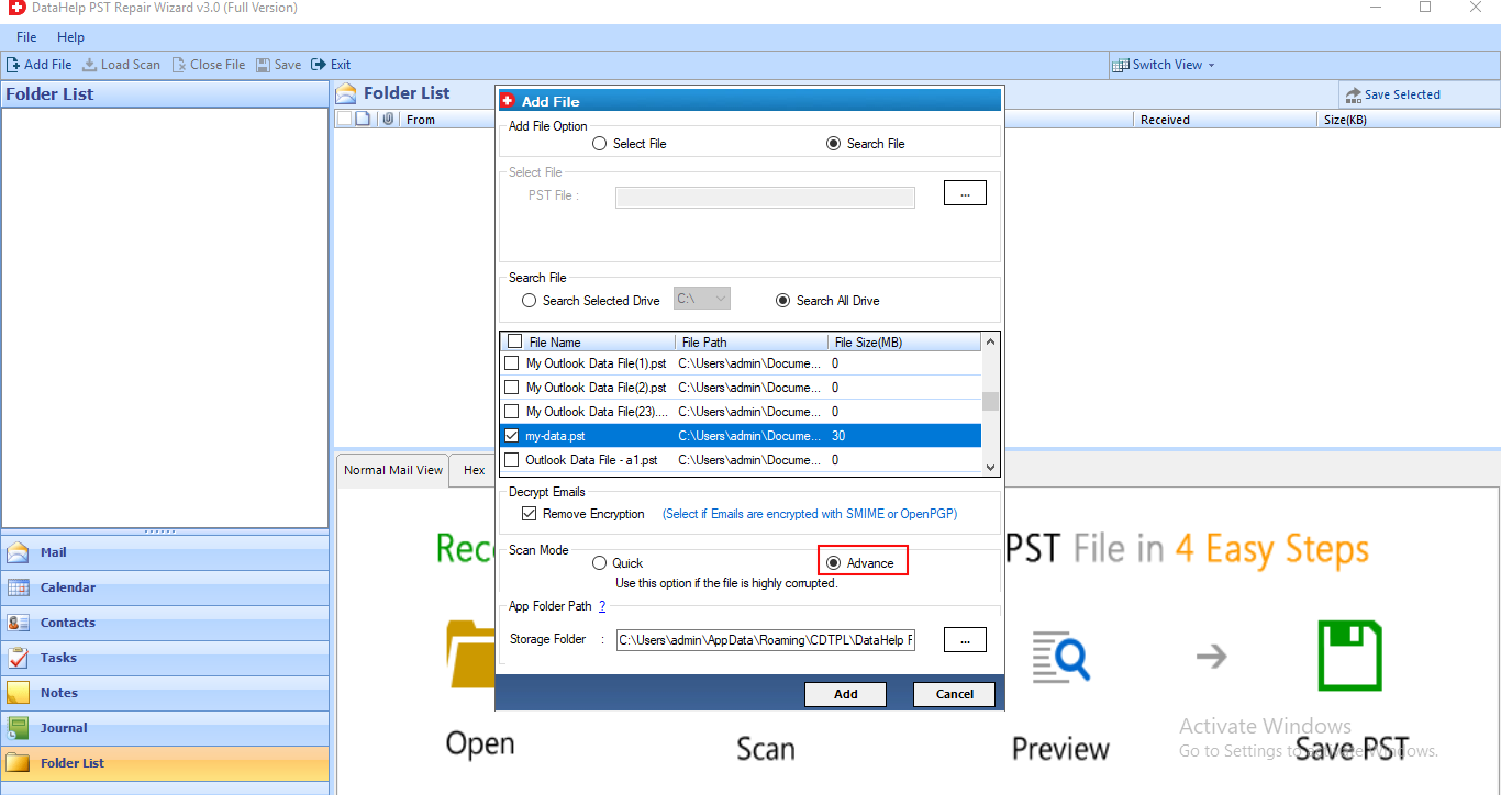 advanced outlook pst repair