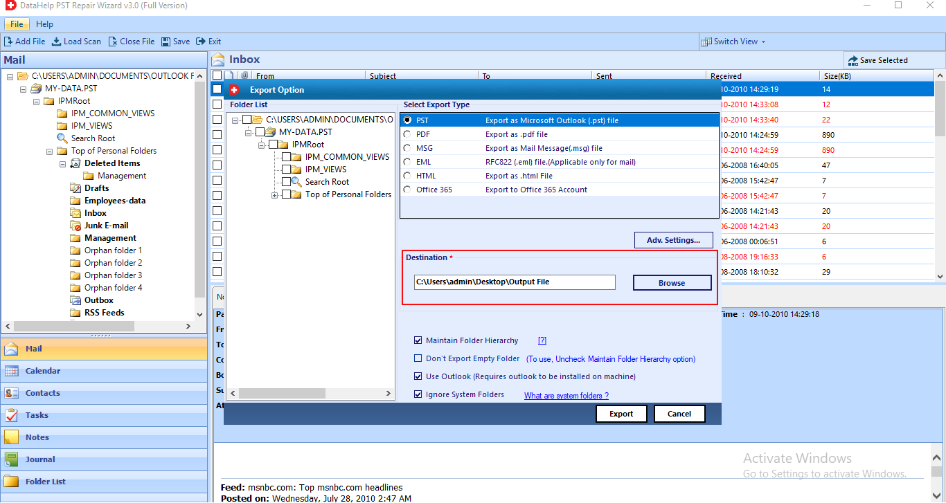 Кнопка обзора для Outlook выдает ошибку 0x800ccc78 при отправке электронной почты